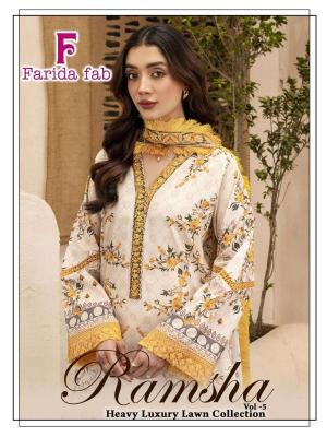 Farida fab ramsha vol- 5  Salwar suit materials manufacturer in Ahmedabad