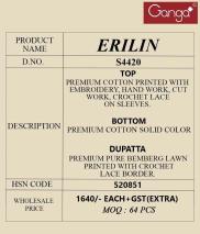 Ganga erilin 4420 Dress materials suppliers in Ahmedabad