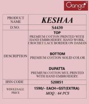 Ganga keshaa 4430 Designer dress materials in Surat