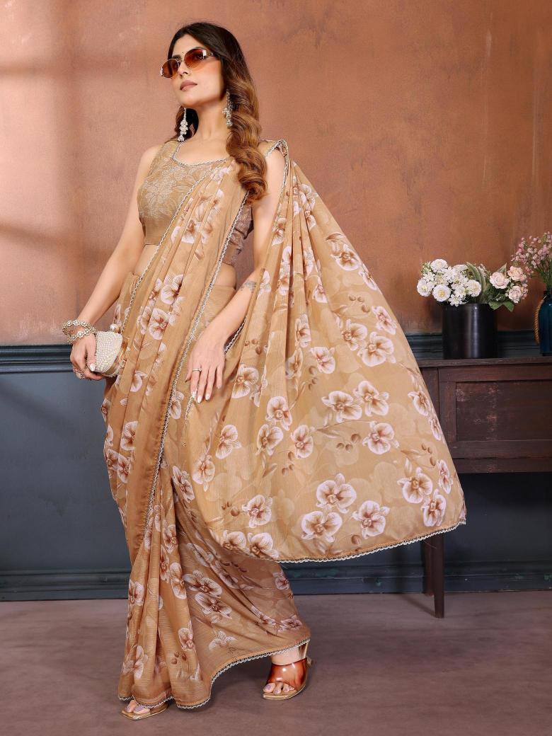 GC flower print Saree wholesale market in India