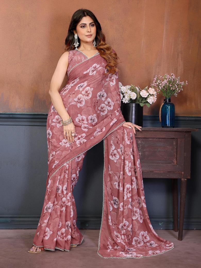 GC flower print Saree wholesale market in India