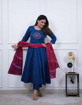 Jaipuri cotton 3pcs Jaipur printed kurti wholesalers