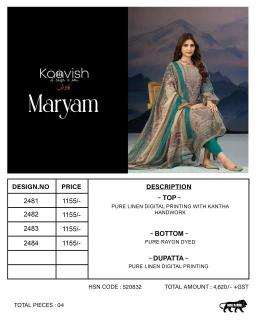 Kaavish maryam Wholesale dress materials supplier