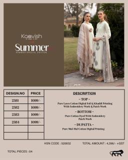 Kaavish summer-luxe dress material market in kolkata