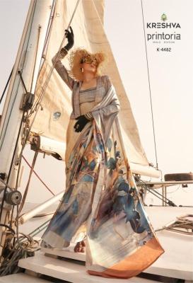 Kreshva printoria korean Silk sarees wholesale in Ahmedabad