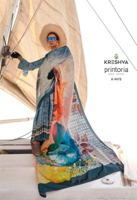 Kreshva printoria korean Silk sarees wholesale in Ahmedabad