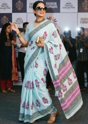 Riona cotton Printed sarees wholesale