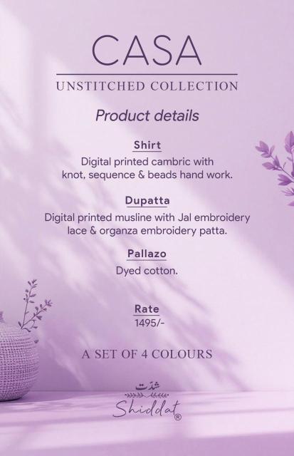 Shiddat casa 1001 dress materials suppliers in Ahmedabad