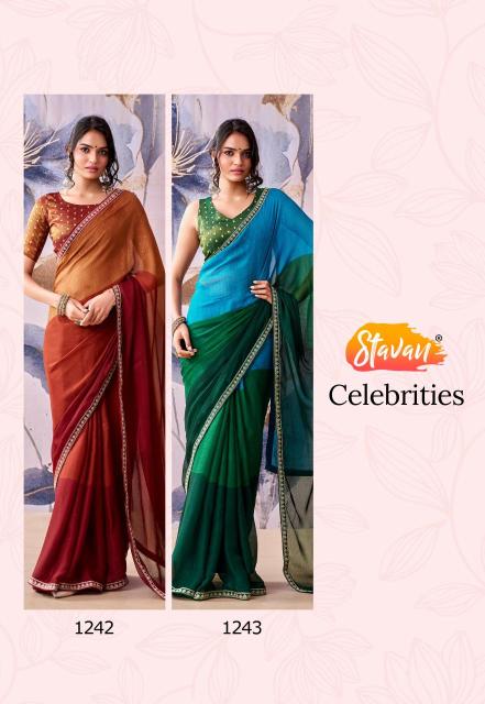 Stavan celebrities chiffon Wholesale saree dealers in Pune