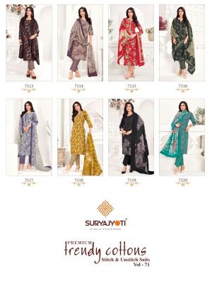 Suryajyoti trendy cotton vol-71 Wholesale dress materials in Hydrabad