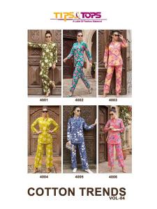 Tips & tops cotton trends vol 4 coord set Kurti manufacturers in Ahmedabad