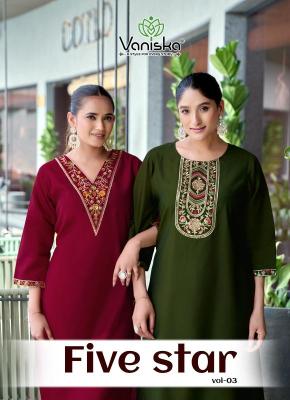 Vaniska five star vol 3 Kurti manufacturers in Hydrabad for boutique owners