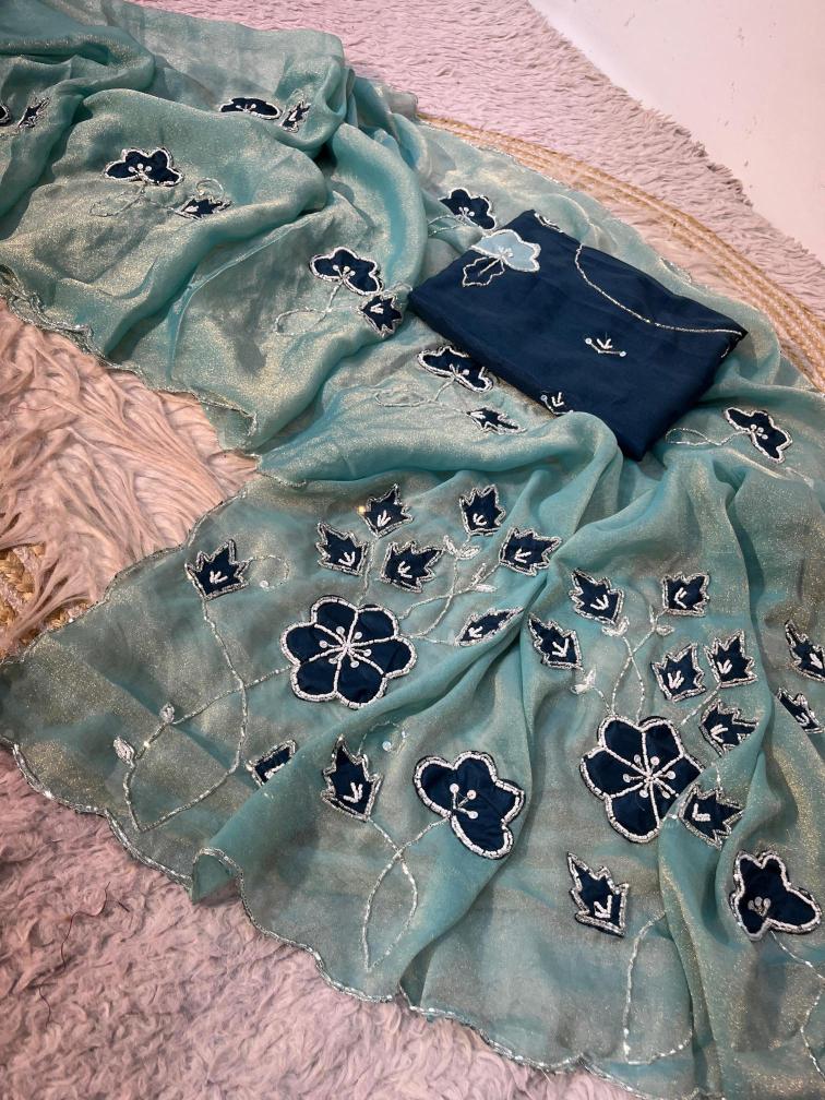 Vinayak handwork x nc moss  Saree market in Gujarat