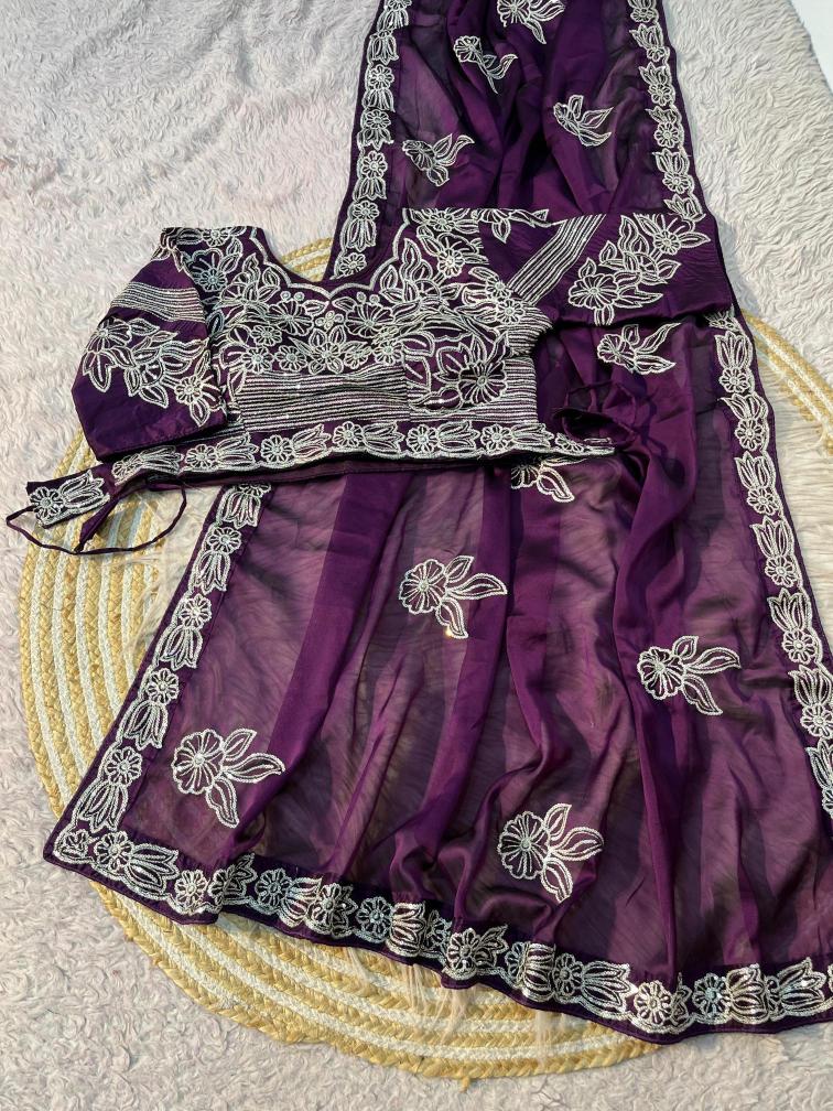 Vinayak partywear sticheed Saree wholesale suppliers in Bhavnagar