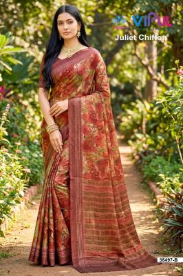 Vipul 35497 juliet chiffon Bulk saree supplier in Kolkata