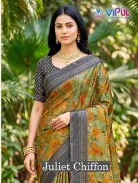 Vipul 35497 juliet chiffon Bulk saree supplier in Kolkata