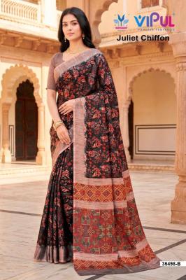 Vipul 35498 juliet chiffon Wholesale saree manufacturers in Kolkata