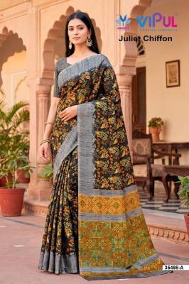 Vipul 35498 juliet chiffon Wholesale saree manufacturers in Kolkata