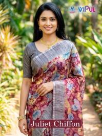 Vipul 35499 julliet chiffon Designer saree wholesale in Kolkata