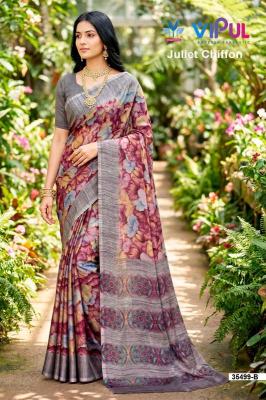 Vipul 35499 julliet chiffon Designer saree wholesale in Kolkata