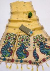 Anupama muga cotton Surat saree market
