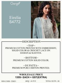 Ganga eirelia 4772 Wholesale dress materials online