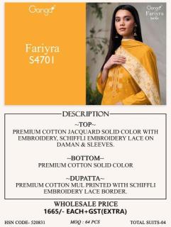 Ganga fariyra 4701 Dress material suppliers in India