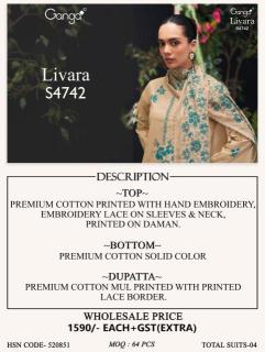 Ganga livara 4742 Wholesale dress material manufacturers in Delhi