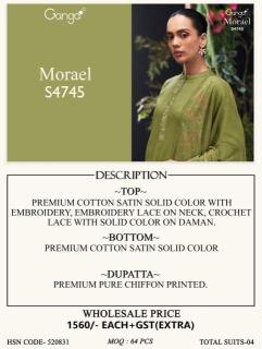 Ganga morael 4745 Surat dress material wholesale price