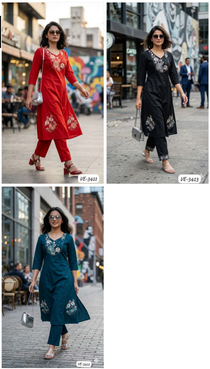 Ladies Flavour 3411 To 3413 Designer kurtis in Ahmedabad