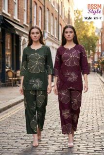 Ossm style 219 C coord set Kurtis manufacturers in Mumbai