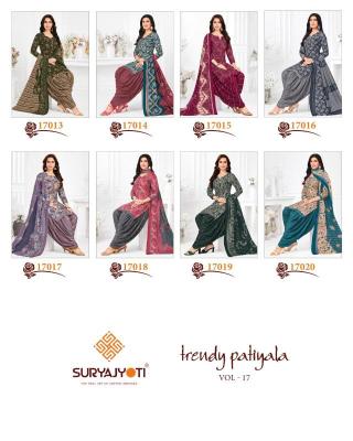 Suryajyoti trendy patiyala vol-17 Online dress material wholesale suppliers in Bangalore