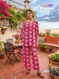 Tips & tops cotton trends vol 5 coord set Wholesale kurti manufacturers in Delhi