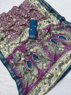 Vastrangan ajrakh style block Wholesale saree suppliers in Bhavnagar