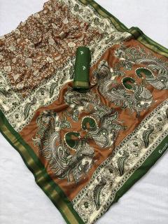 Vastrangan ajrakh style block Wholesale saree suppliers in Bhavnagar