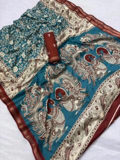 Vastrangan ajrakh style block Wholesale saree suppliers in Bhavnagar