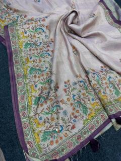 Akshara tissue linen Saree wholesale market in Surat