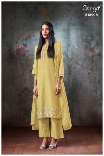 Ganga caaska 4844 Dress material suppliers in Begum Bazaar Hyderabad