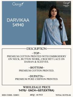 Ganga darvikaa 4940 Surat dress material market online
