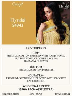 Ganga elyndra 4943 Bhavnagar dress material wholesale market