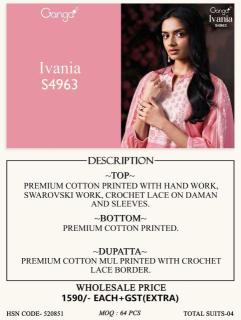 Ganga ivania 4963 Dress material suppliers in Mumbai