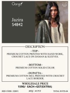 Ganga jazira 4842 Bollywood dress materials in Kolkata
