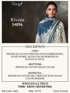 Ganga rivena 4896 Wholesale designer dress materials in Pune