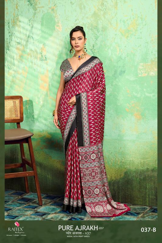 Rajtex Pure Ajrakh 037 Surat saree suppliers
