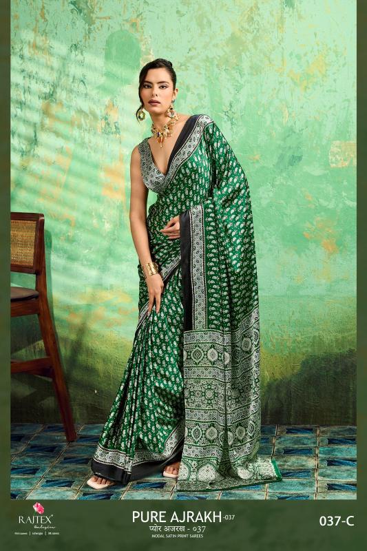 Rajtex Pure Ajrakh 037 Surat saree suppliers
