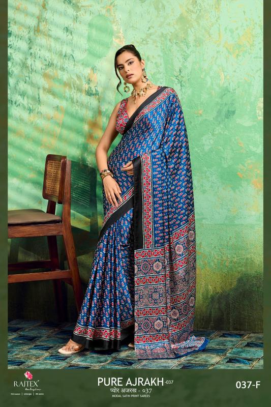 Rajtex Pure Ajrakh 037 Surat saree suppliers