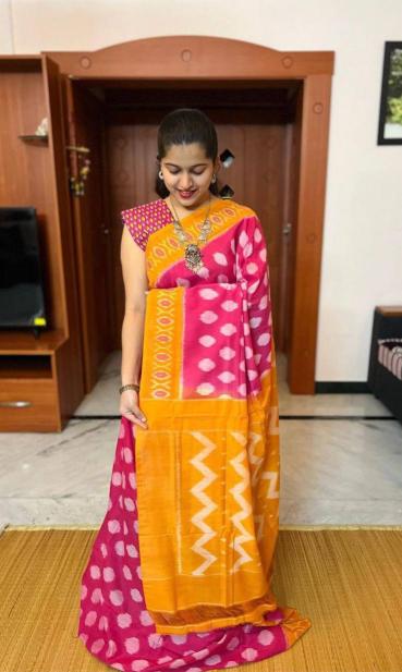 Sckr Ikkat B Saree manufacturers in Surat