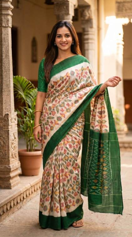 Sckr Ikkat C Surat saree wholesalers