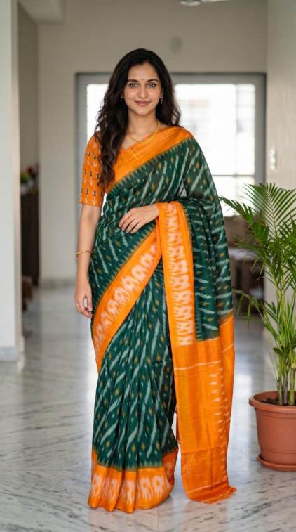 Sckr Ikkat D Wholesale saree market in Surat