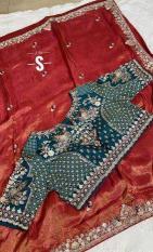 Shorya tissue organza Bridal sarees wholesale in Hyderabad